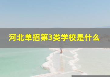 河北单招第3类学校是什么