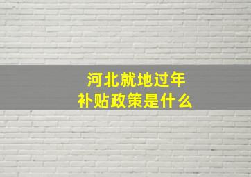 河北就地过年补贴政策是什么