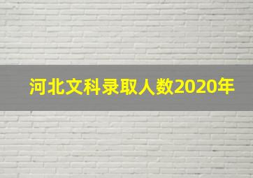 河北文科录取人数2020年