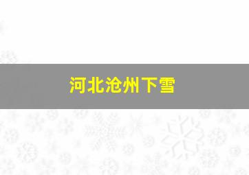 河北沧州下雪