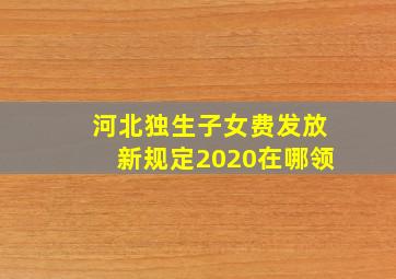 河北独生子女费发放新规定2020在哪领