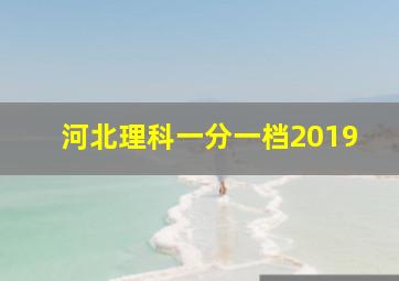 河北理科一分一档2019