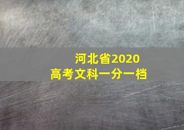 河北省2020高考文科一分一档