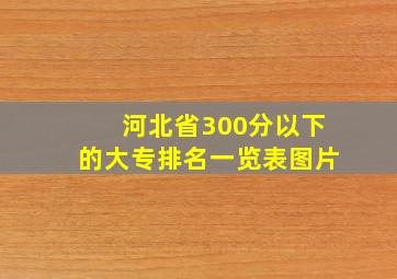 河北省300分以下的大专排名一览表图片