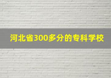 河北省300多分的专科学校