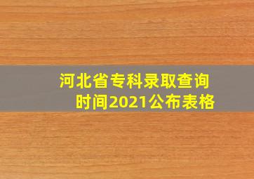 河北省专科录取查询时间2021公布表格