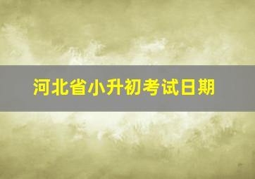 河北省小升初考试日期