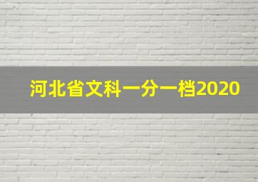 河北省文科一分一档2020