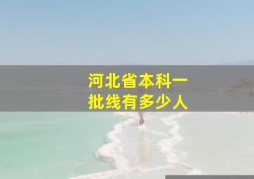 河北省本科一批线有多少人