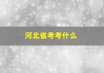 河北省考考什么