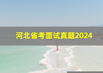 河北省考面试真题2024