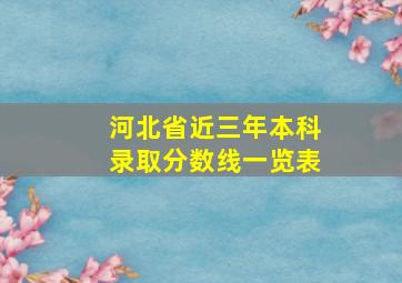 河北省近三年本科录取分数线一览表