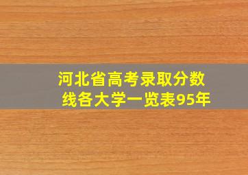 河北省高考录取分数线各大学一览表95年