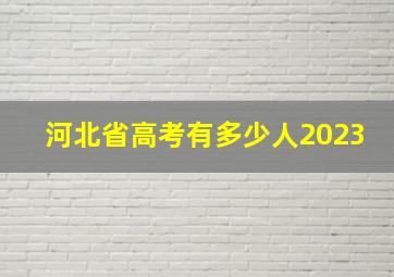 河北省高考有多少人2023