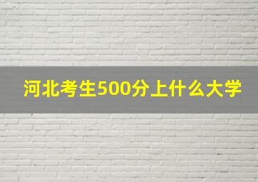 河北考生500分上什么大学