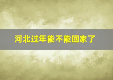 河北过年能不能回家了