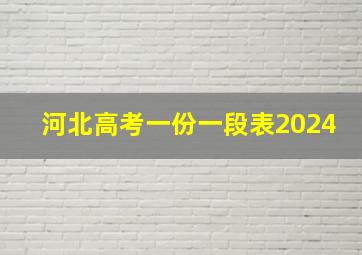 河北高考一份一段表2024