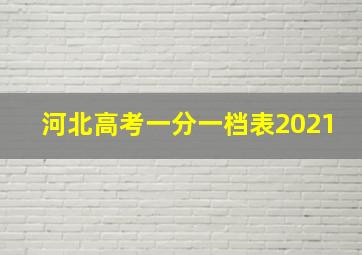 河北高考一分一档表2021