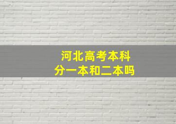 河北高考本科分一本和二本吗