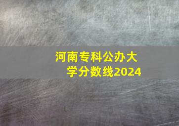 河南专科公办大学分数线2024