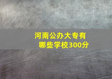 河南公办大专有哪些学校300分