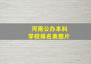 河南公办本科学校排名表图片