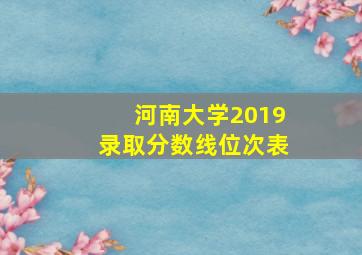 河南大学2019录取分数线位次表