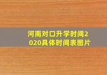 河南对口升学时间2020具体时间表图片