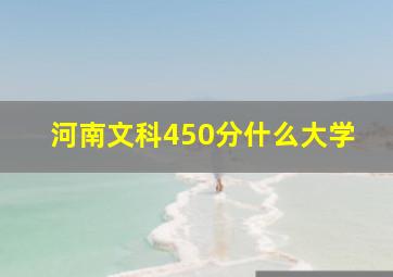 河南文科450分什么大学