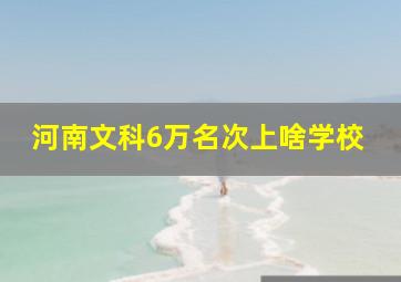 河南文科6万名次上啥学校