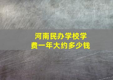 河南民办学校学费一年大约多少钱