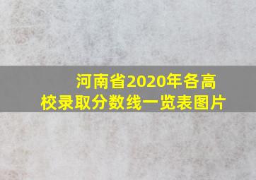 河南省2020年各高校录取分数线一览表图片