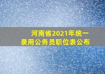 河南省2021年统一录用公务员职位表公布