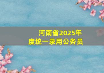 河南省2025年度统一录用公务员