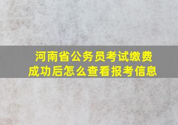 河南省公务员考试缴费成功后怎么查看报考信息