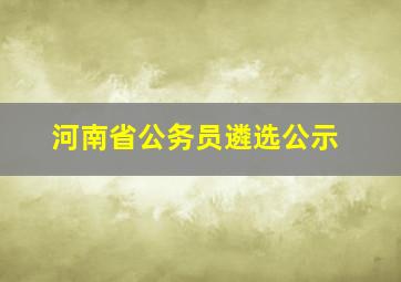 河南省公务员遴选公示