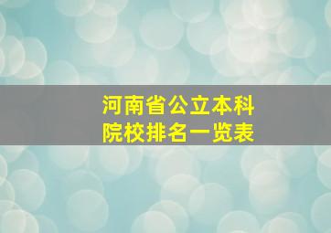 河南省公立本科院校排名一览表