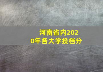 河南省内2020年各大学投档分