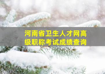 河南省卫生人才网高级职称考试成绩查询