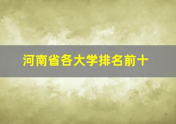 河南省各大学排名前十