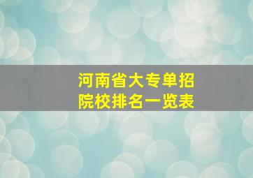 河南省大专单招院校排名一览表