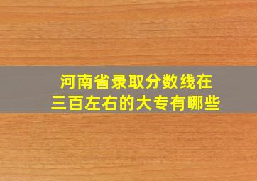 河南省录取分数线在三百左右的大专有哪些