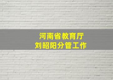 河南省教育厅刘昭阳分管工作