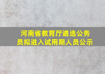 河南省教育厅遴选公务员拟进入试用期人员公示