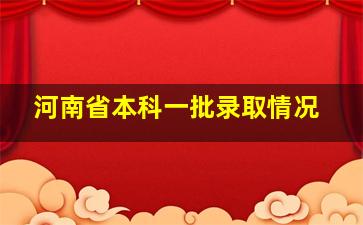 河南省本科一批录取情况