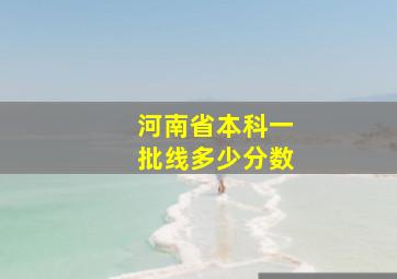 河南省本科一批线多少分数