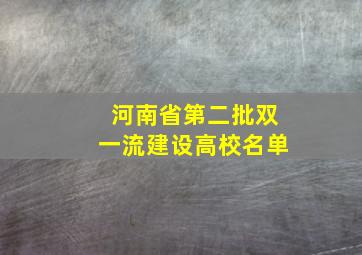 河南省第二批双一流建设高校名单