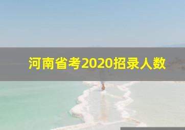 河南省考2020招录人数