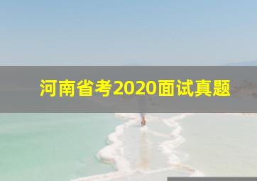 河南省考2020面试真题