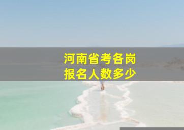 河南省考各岗报名人数多少